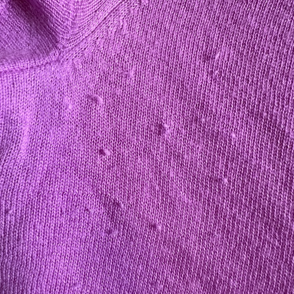 J.Crew Purple Short Sleeve Cashmere Sweater – Button Front - Picture 4 of 12